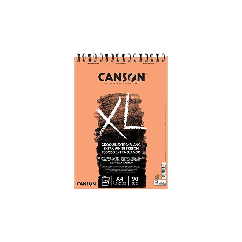 Canson C200027109 - Cahier Dessin 24p./12 feuilles 24x32 120g/m², couv.  carte