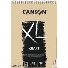 Canson, Bloc, Papier dessin, Kraft, A3, 90G, XL, 60 Feuilles, C400039142