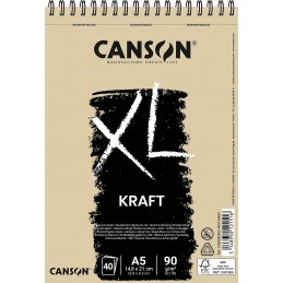 Canson, Bloc, Papier dessin, Kraft, A5, 90G, XL, 40 Feuilles, C400082832