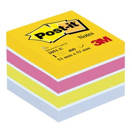 Post it, Mini cube, Notes, 51 x 51 mm, Couleurs ultra, 2051-U, FT510283565, BP648