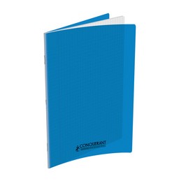 Conquerant, Cahier, 170 x 220 mm, Séyès, Polypro, Bleu, 96 pages, Grands carreaux, 100100730
