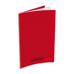 Conquerant, Cahier, A4, 210 x 297 mm, Séyès, Rouge, 96 pages, Grands carreaux, Polypro, 100102940