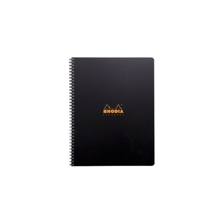 Rhodia, Cahier, Spirale, Active, NoteBook, A4, Quadrillé, 5x5, Noir, 160 pages, Petits Carreaux, 119900C