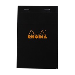 Rhodia, Bloc notes, 14, 110 x 170 mm, Quadrillé, 5x5, Noir, 160 pages, Petits carreaux, 142009C