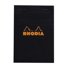 Rhodia, Bloc notes, 13, A6, 105 x 148 mm, Quadrillé, 5x5, Noir, 160 pages, Petits carreaux, 132009C