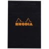 Rhodia, Bloc notes, 13, A6, 105 x 148 mm, Quadrillé, 5x5, Noir, 160 pages, Petits carreaux, 132009C