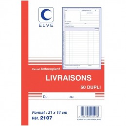 Elve, Manifold, Livraisons, 140 x 210 mm, Duplicata, Autocopiants, 2107