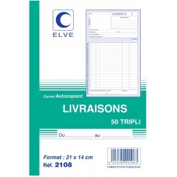Elve, Manifold, Livraisons, 140 x 210 mm, Triplicata, Autocopiants, 2108