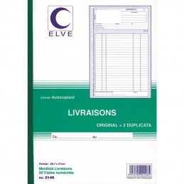 Elve, Manifold, Livraisons, A4, 210 x 297 mm, Triplicata, Autocopiants, 2146