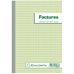 Exacompta, Manifold, Factures, A5, 210 x 148 mm, Dupli, Autocopiants, 3278E
