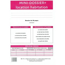 Weber Diffusion, Formulaire, Français, Mini dossier, Location habitation, 713