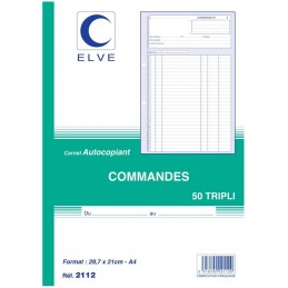 Elve, Manifold, Commandes, A4, 210 x 297 mm, Tripli, Autocopiants, 2112