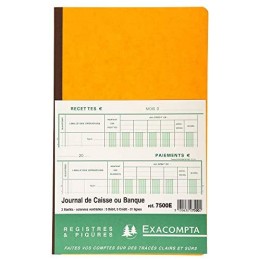 Exacompta, Piqûre, Journal de caisse ou banque, 320 x 195 mm, 7500E