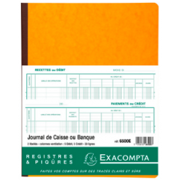 Exacompta, Piqûre, Journal de caisse ou banque, 320 x 250 mm, 6500E