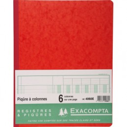 Exacompta, Registre, Piqûre, 6 colonnes, 31 lignes, 320 x 250 mm, 80 pages, 4060E