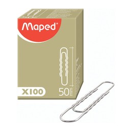 Maped, Trombones, nickelé, 50 mm, ondulé, en acier, 039630