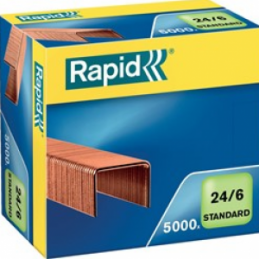 Rapid, Agrafes, Standard, 24/6, Cuivré, Boîte de 5 000, 24860000