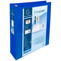 Exacompta, Classeur personnalisable, Kreacover, A4 Maxi, 86 mm, Bleu, 51845BE