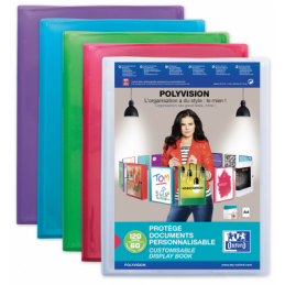 Porte-vue Polypro - Pochettes fixes grainées opaque A4 - 200 vues - Coloris  assortis