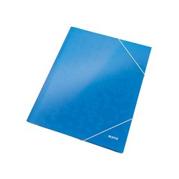 Leitz, Chemise à élastique, WOW, A4, Carton, Bleu métallique, 3982-00-36