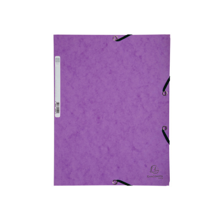 Exacompta, Chemise à élastiques, A4, Carton, Violet, 3 rabats, 55508E