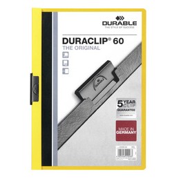 Durale, Chemise à clip, DURACLIP 60, Original, A4, Jaune, 2209-04
