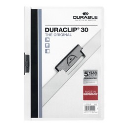 Durable, Chemise à clip, DURACLIP 30, Original, A4, Blanc, 2200-02