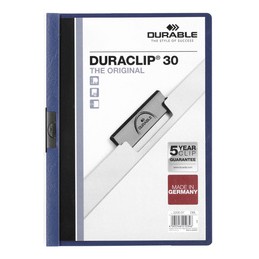 Durable, Chemise à clip, DURACLIP 30, Original, A4, Bleu foncé, 2200-07