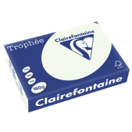 Clairefontaine, Papier Trophée, A4, 160G, Vert pâle, 1051C