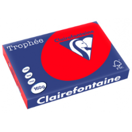 Clairefontaine, Papier Trophée, A3, 160G, Rouge corail, 1005C