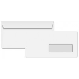Clairefontaine, Enveloppes DL, 110 x 220 mm, Fenêtre, Blanc, 80G, 1402C