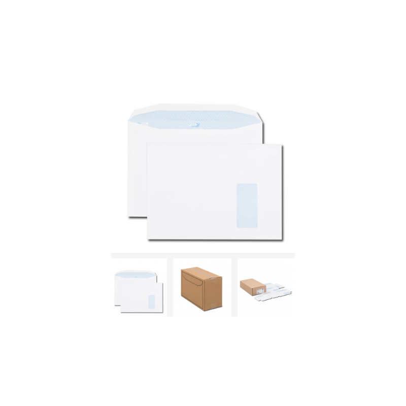 GPV, Enveloppes, Envel Matic, PRO, C4, 229 x 324 mm, Blanc, Fenêtre, 90G, 2496