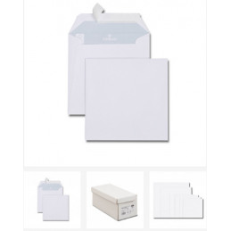 GPV, Enveloppes, 165 x 165 mm, Carré, Blanc, 120g, 5678