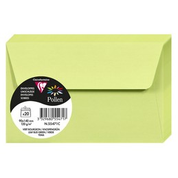 Pollen by Clairefontaine, Enveloppes, 90 x 140 mm, Vert bourgeon, 120G, 55471C