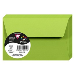 Pollen by Clairefontaine, Enveloppes, 90 x 140 mm, Vert menthe, 120G, 5541C