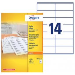 Avery, Etiquettes pour photocopieur, 105 x 39 mm, Paquet de 1 400, DP143-100