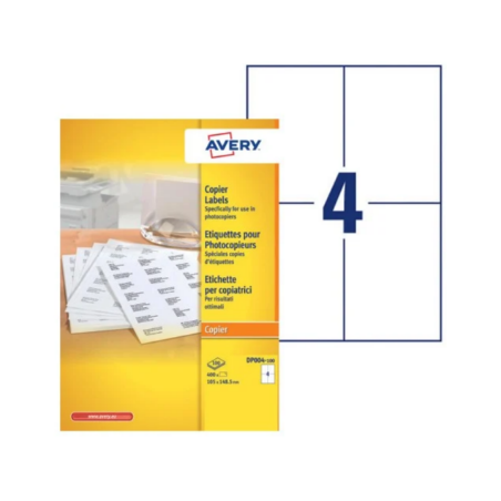 Avery, Etiquettes pour photocopieur, 105 x 148,5 mm, Paquet de 400, DP004-100