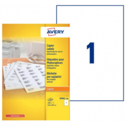 Avery, Etiquettes pour photocopieur, A4, 210 x 297 mm, Paquet de 100, DP001-100