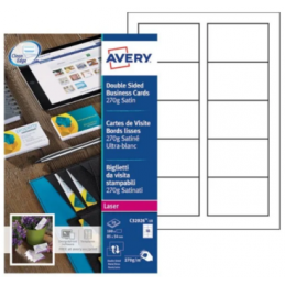 Avery, Quick & Clean, Cartes de visites, 10 feuilles, 100 Cartes, C32026-10