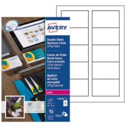 Avery, Quick & Clean, Cartes de visites, 25 feuilles, 250 Cartes, C32026-25