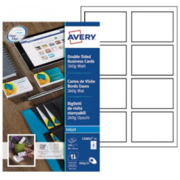 Avery, Cartes de visite, Quick & Clean, Mat, 260G, 200 Cartes, C32015-25