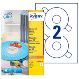 Avery, Etiquettes CD, Classique, Diamètre 117 mm, Blanc, L6043-25