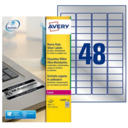 Avery, Etiquettes d'identification, 45.7 x 21.2 mm, Métal, Paquet de 4 800, L6009-100