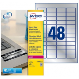 Avery, Etiquettes d'identification, 45.7x 21.2 mm, Métal, Paquet de 960, L6009-20