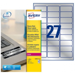 Avery, Etiquettes d'identification, 63.5 x 29.6 mm, Métal, Paquet de 2 700, L6011-100