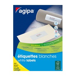 Agipa, Etiquette universelle, 210 x 148,5 mm, Blanc, 500 Feuilles, 100806
