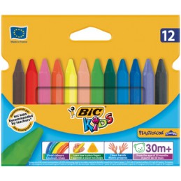 BIC, Crayons de cire, Plastidecor, Triangle, étui de 12, 8297732