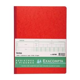 Exacompta, Piqûre comptable, Ventes, 320 x 250 mm, 80 pages, 6570E
