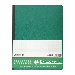 Exacompta, Piqûre, Quadrillé, 5x5, Folioté, Vertical, 80 pages, 6410E