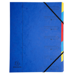 Exacompta, Trieur, A4, Carton, 7 compartiments, Bleu, 54072E